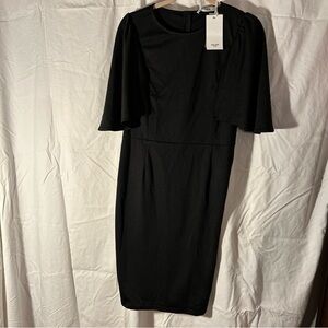 Grace Karin Sheath Dress Womens large Black Workwear Flare Sleeve Elegant Party
